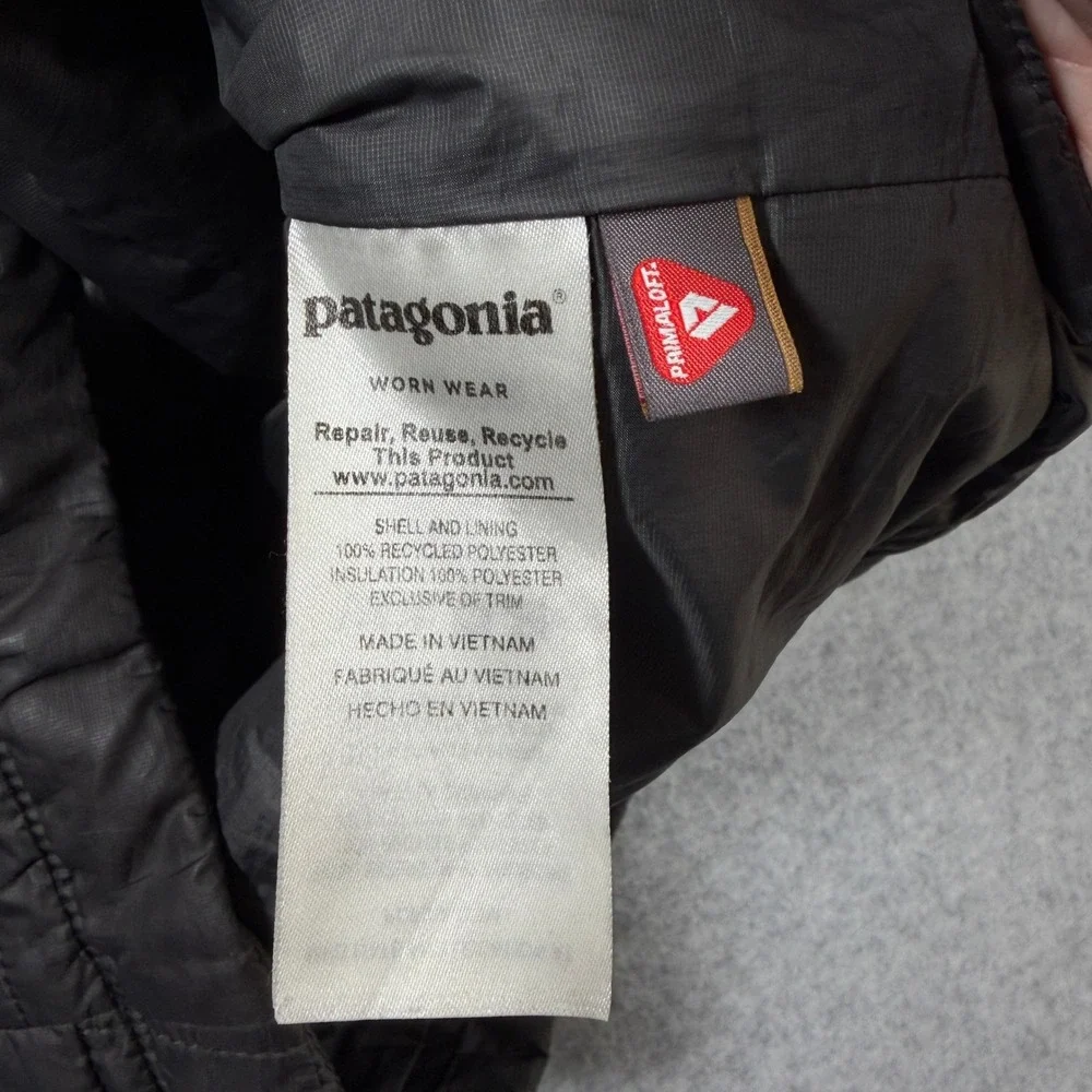 Patagonia Nano Puff Jacket Mens Medium Grey Quilted Full Zip Puffer Coat Worn